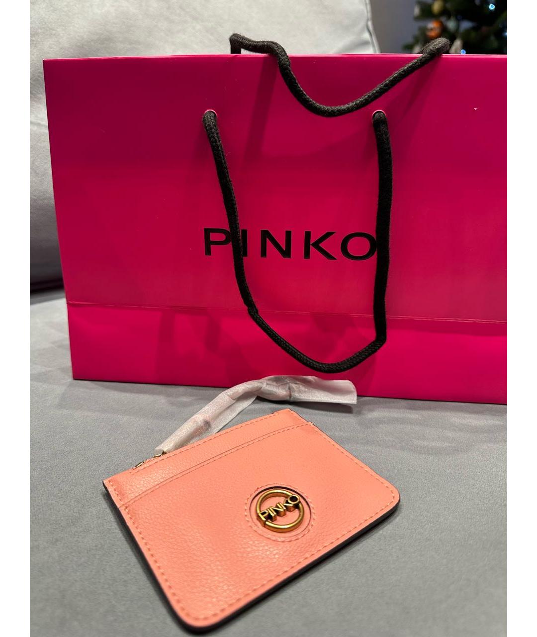 PINKO Коралловый кардхолдер из искусственной кожи, фото 5