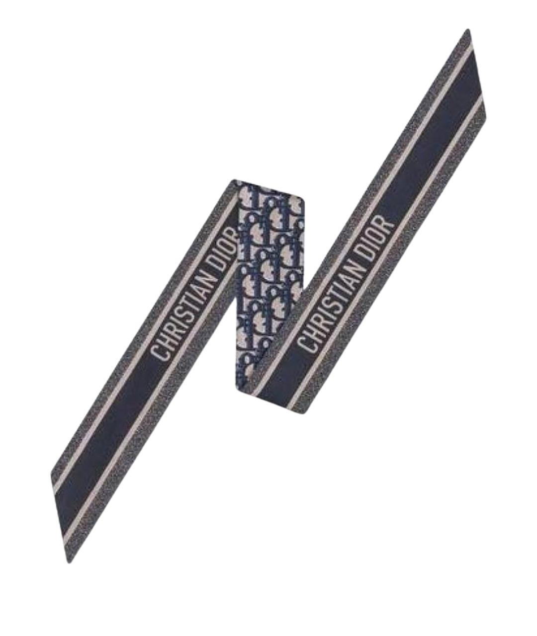 CHRISTIAN DIOR Темно-синий шелковый платок, фото 1