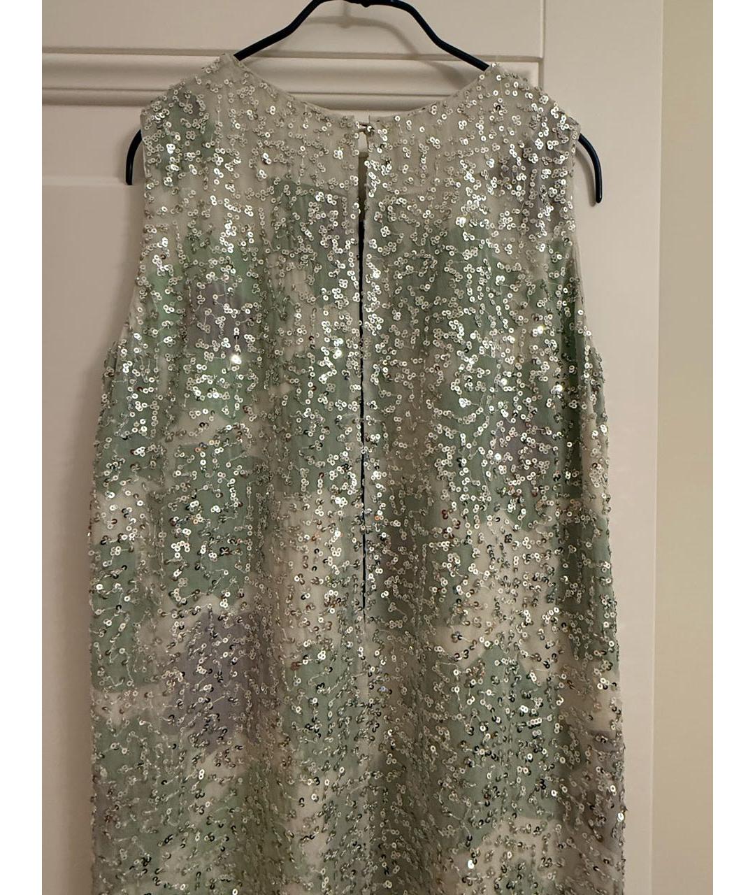 DIANE VON FURSTENBERG Серебряное шелковое коктейльное платье, фото 4