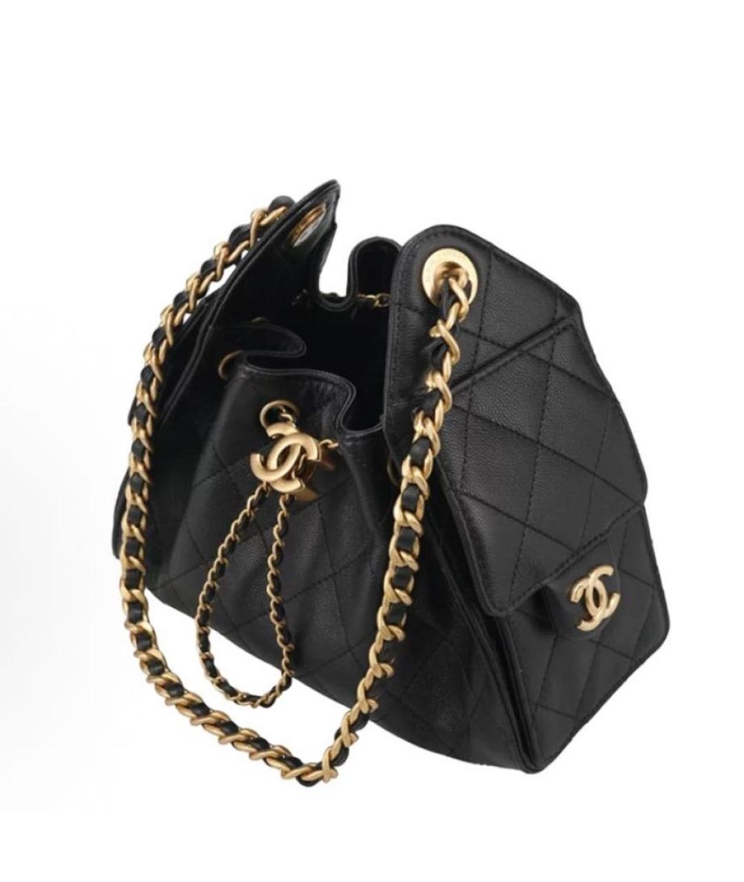 CHANEL Черная кожаная сумка через плечо, фото 2