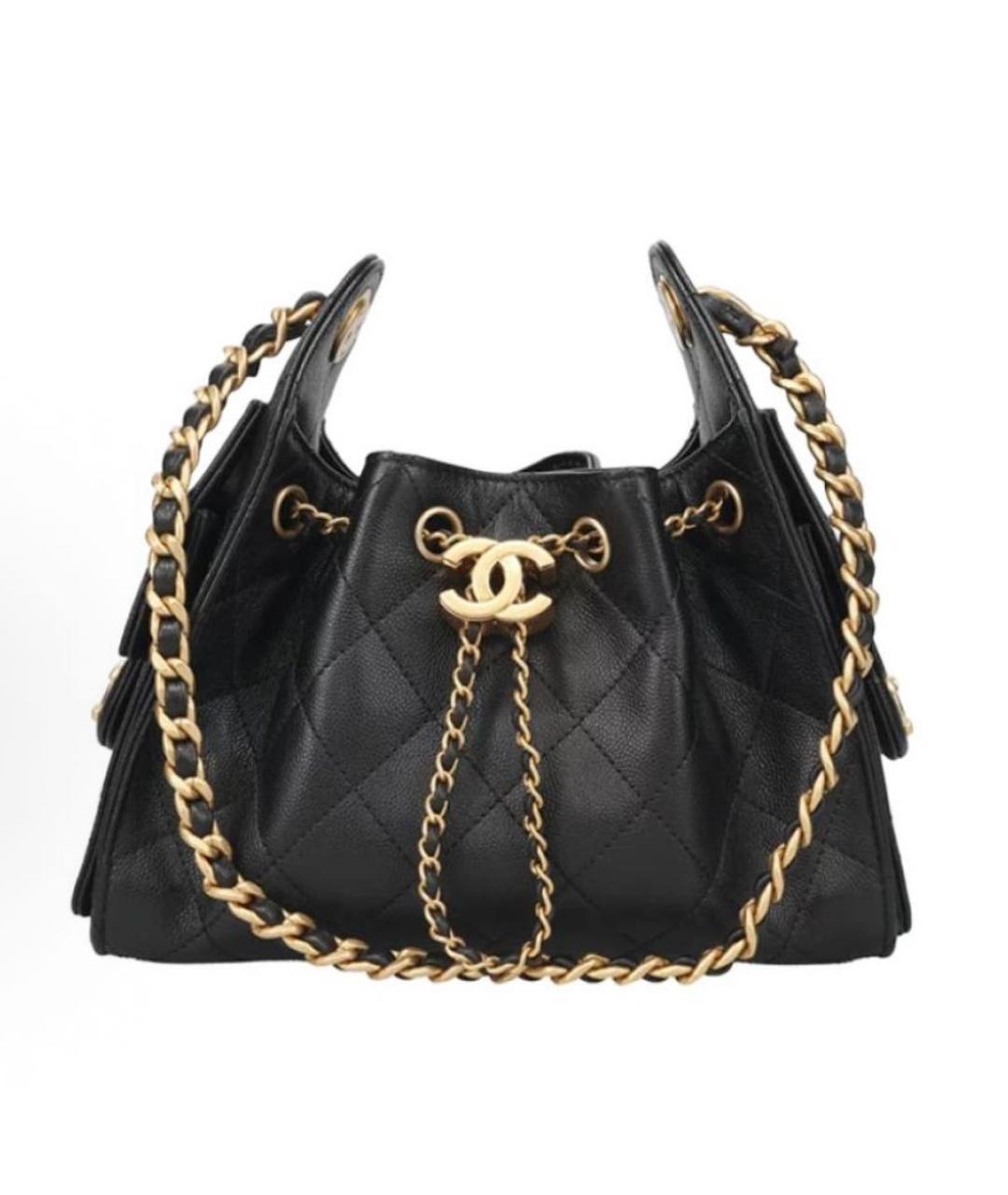 CHANEL Черная кожаная сумка через плечо, фото 8