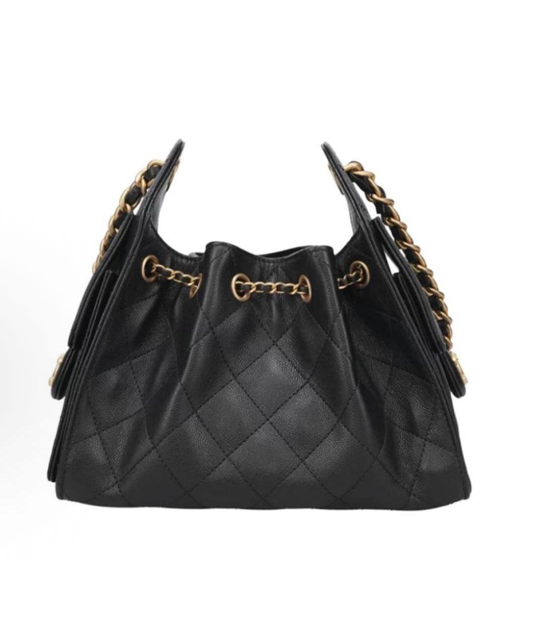 CHANEL Черная кожаная сумка через плечо, фото 3