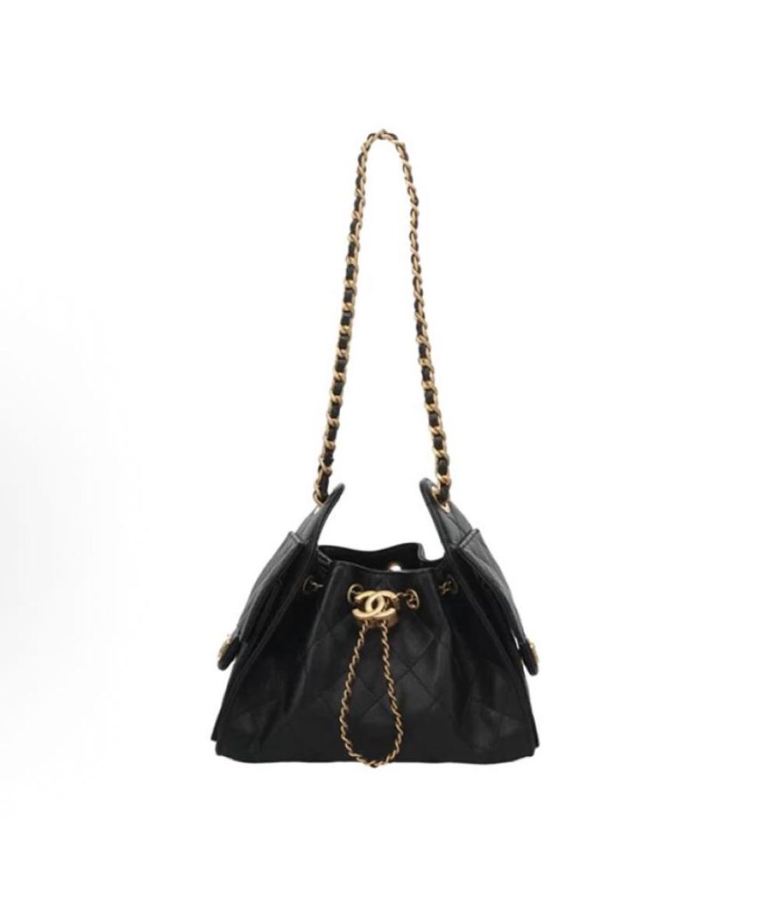 CHANEL Черная кожаная сумка через плечо, фото 4