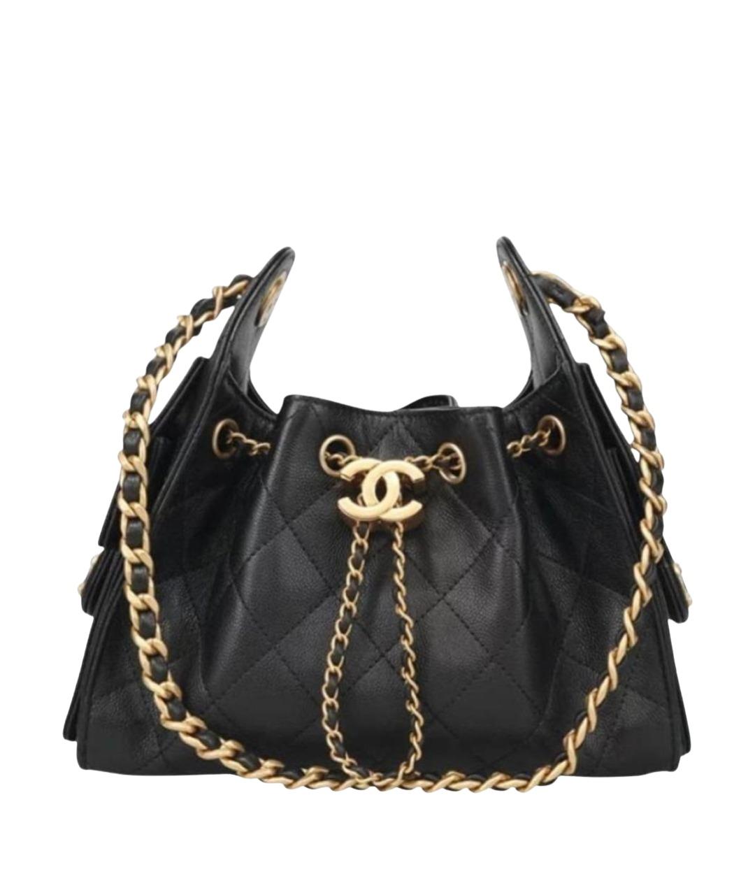 CHANEL Черная кожаная сумка через плечо, фото 1