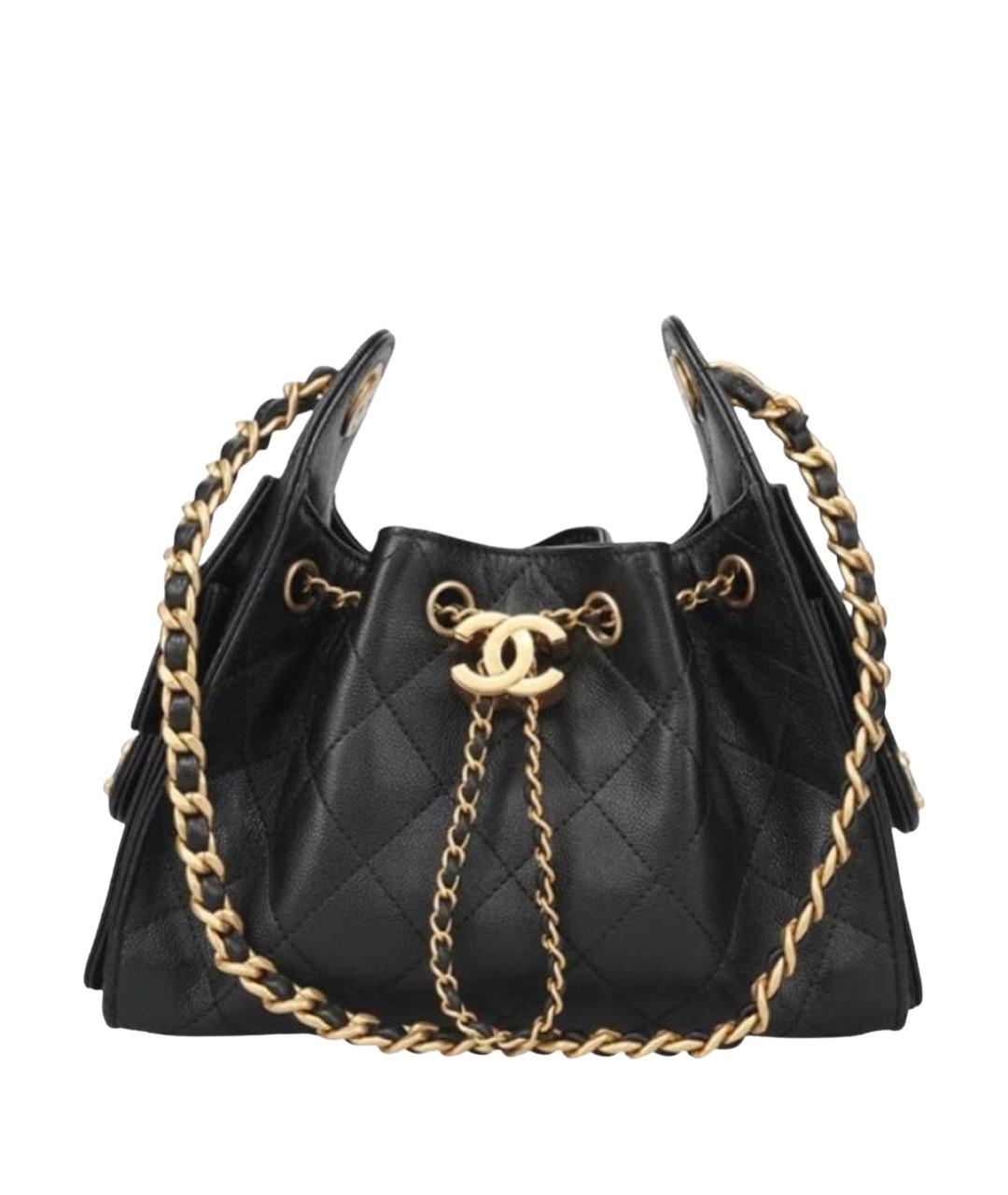 CHANEL Черная кожаная сумка через плечо, фото 9