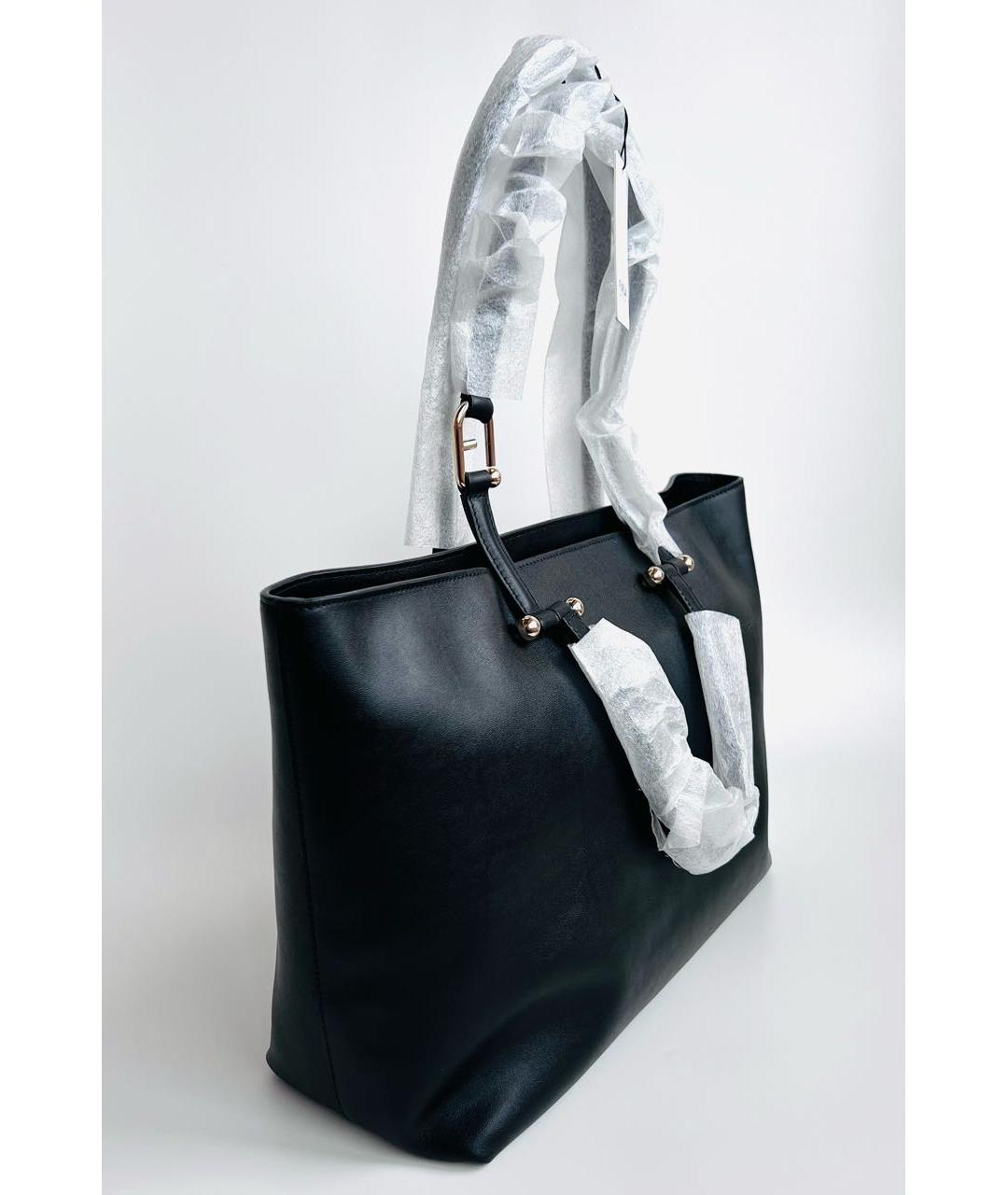 FURLA Черная кожаная сумка тоут, фото 8