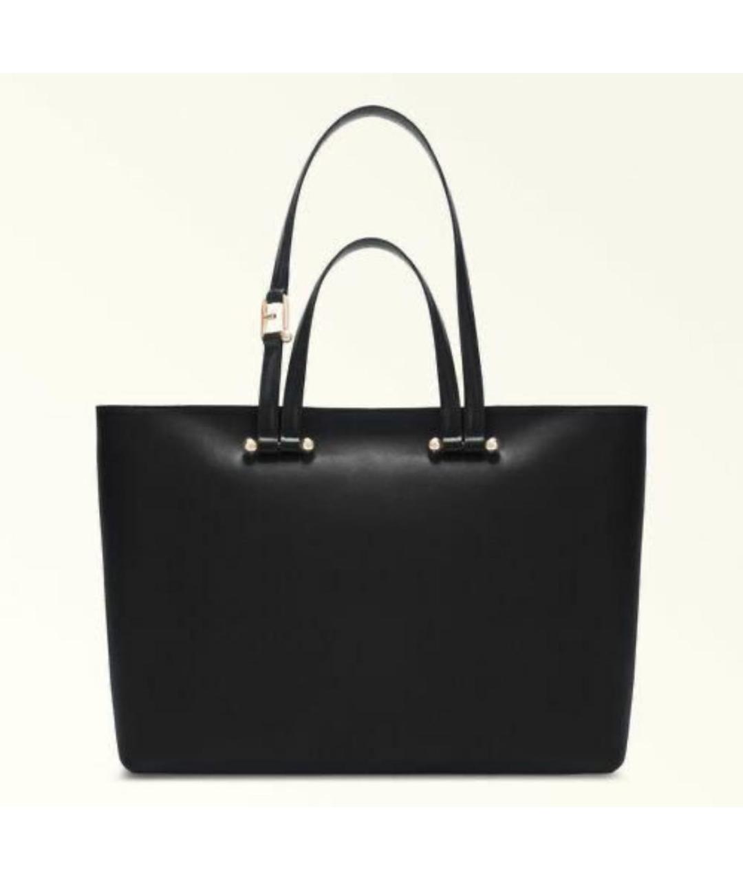 FURLA Черная кожаная сумка тоут, фото 9