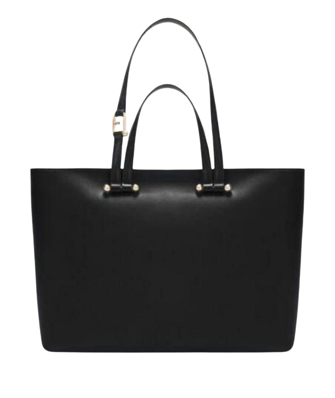 FURLA Черная кожаная сумка тоут, фото 1