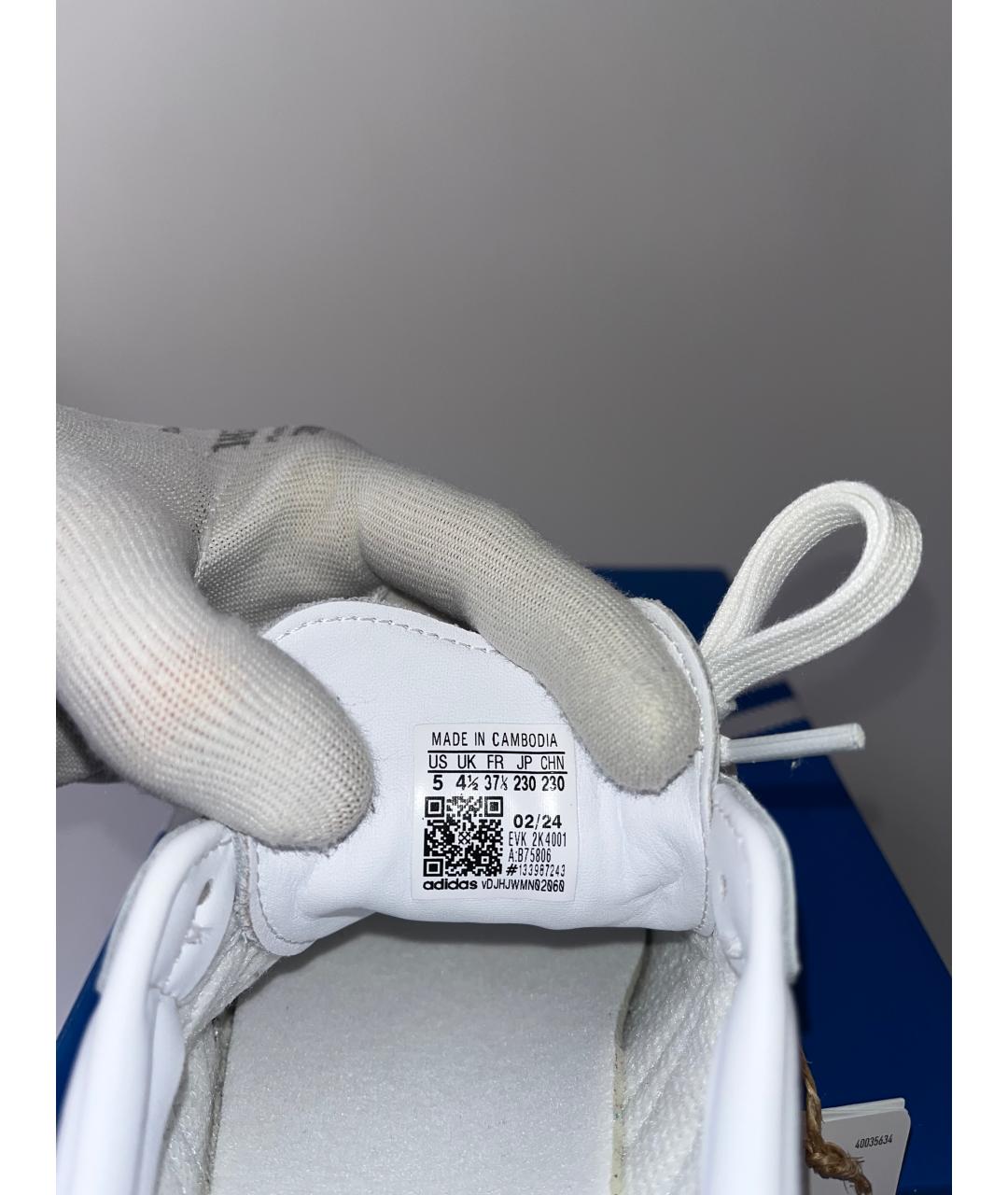 ADIDAS Белые кожаные кроссовки, фото 4