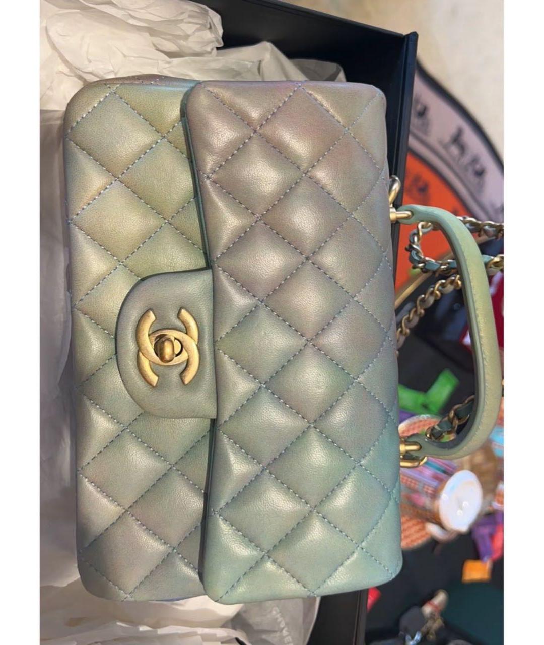 CHANEL Зеленая кожаная сумка через плечо, фото 4