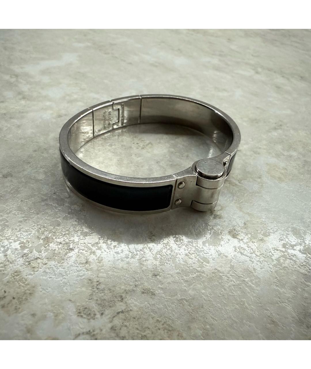 HERMES Черный металлический браслет, фото 3