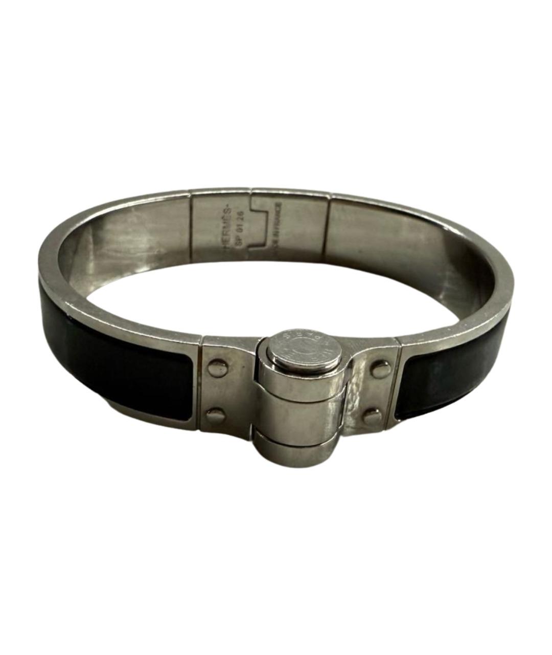 HERMES Черный металлический браслет, фото 1