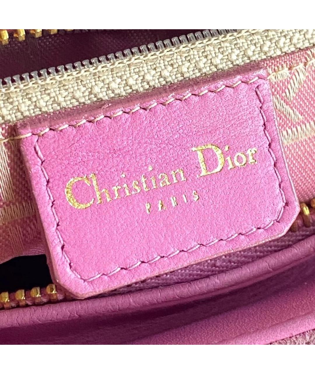 CHRISTIAN DIOR Розовая замшевая сумка с короткими ручками, фото 5