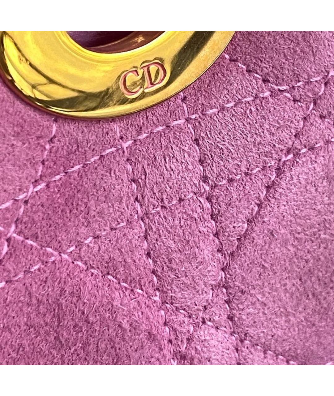 CHRISTIAN DIOR Розовая замшевая сумка с короткими ручками, фото 2