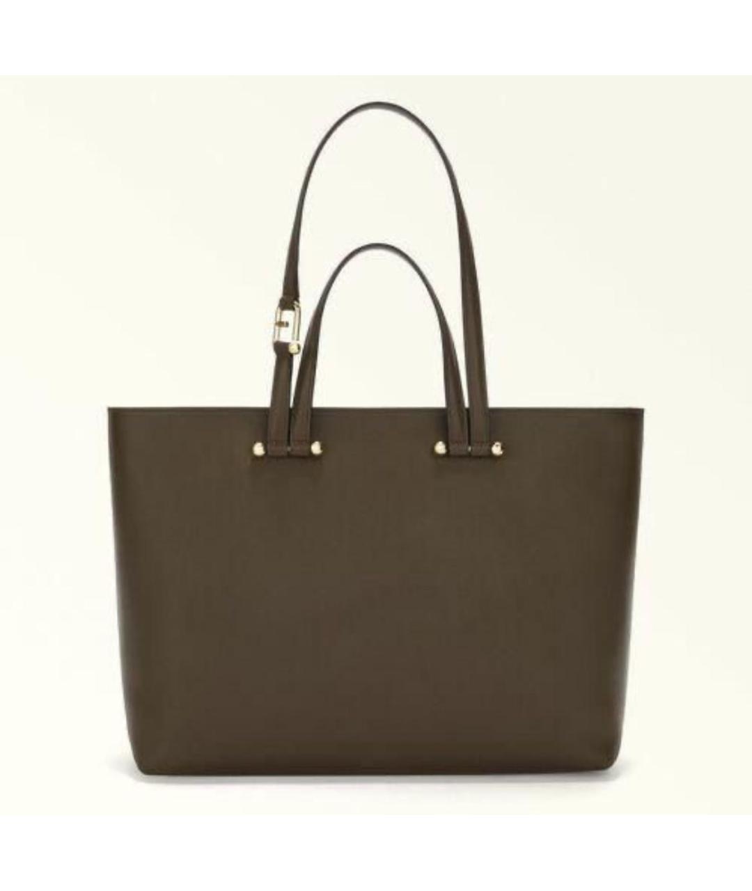 FURLA Коричневая кожаная сумка тоут, фото 9