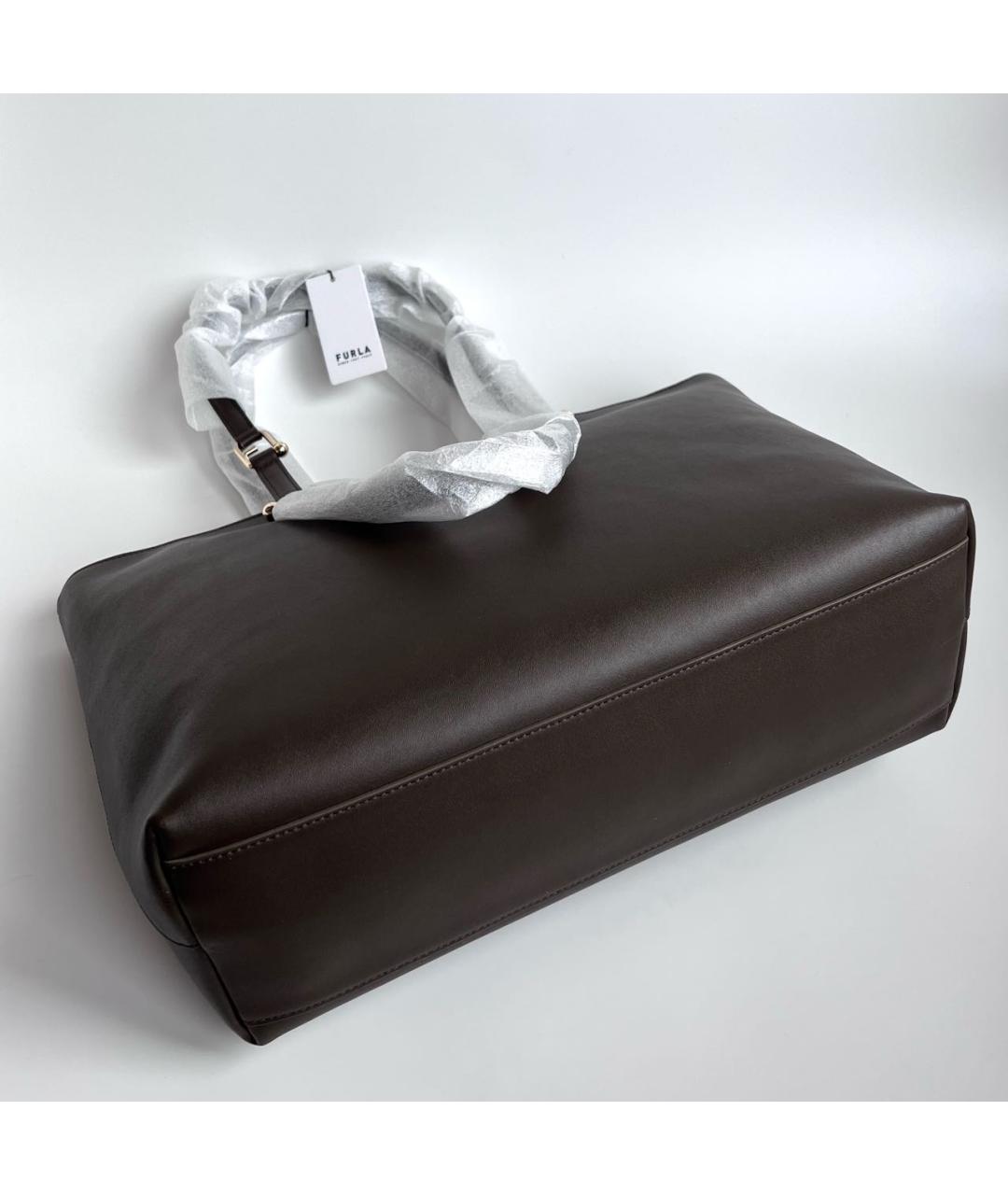 FURLA Коричневая кожаная сумка тоут, фото 3
