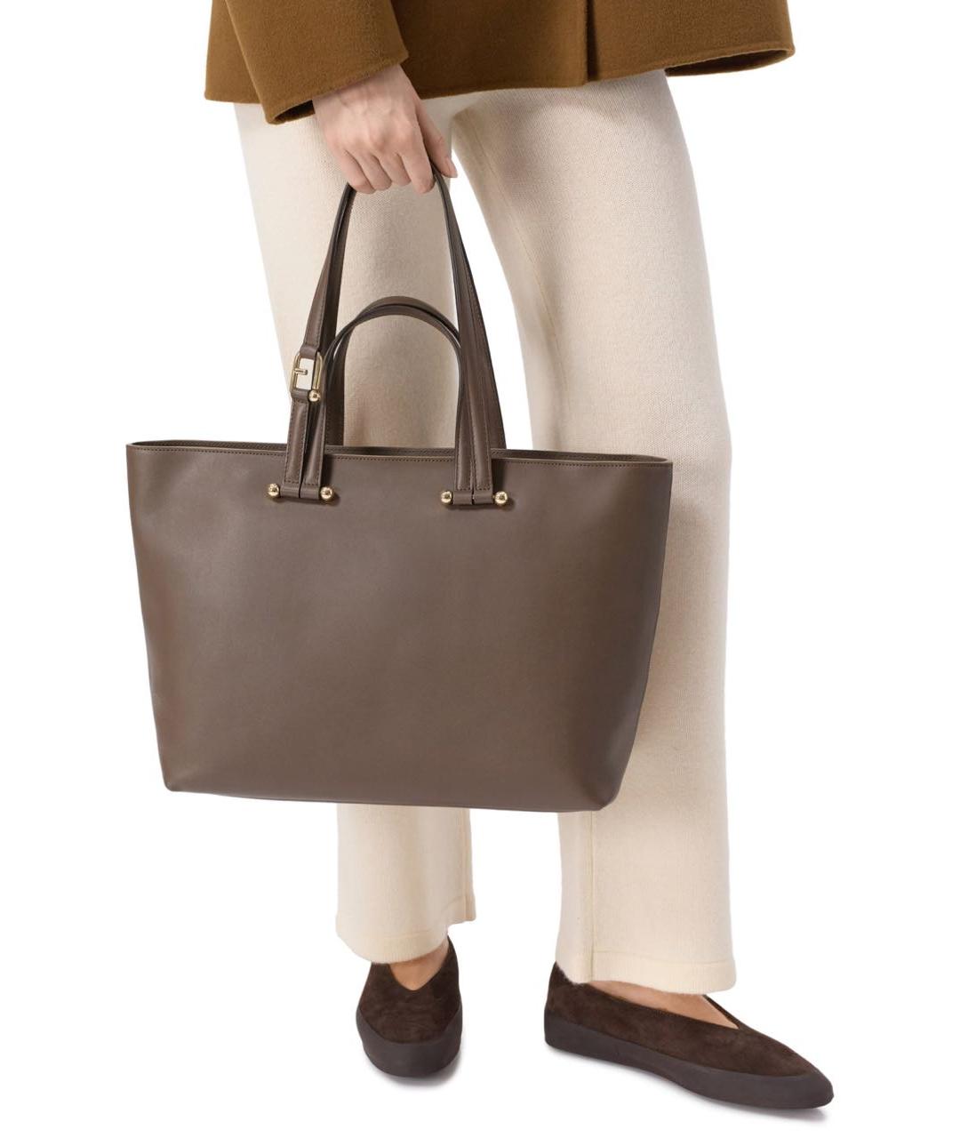 FURLA Коричневая кожаная сумка тоут, фото 8