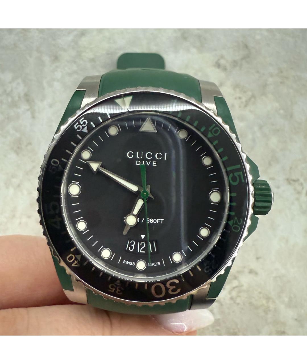 GUCCI Зеленые часы, фото 7