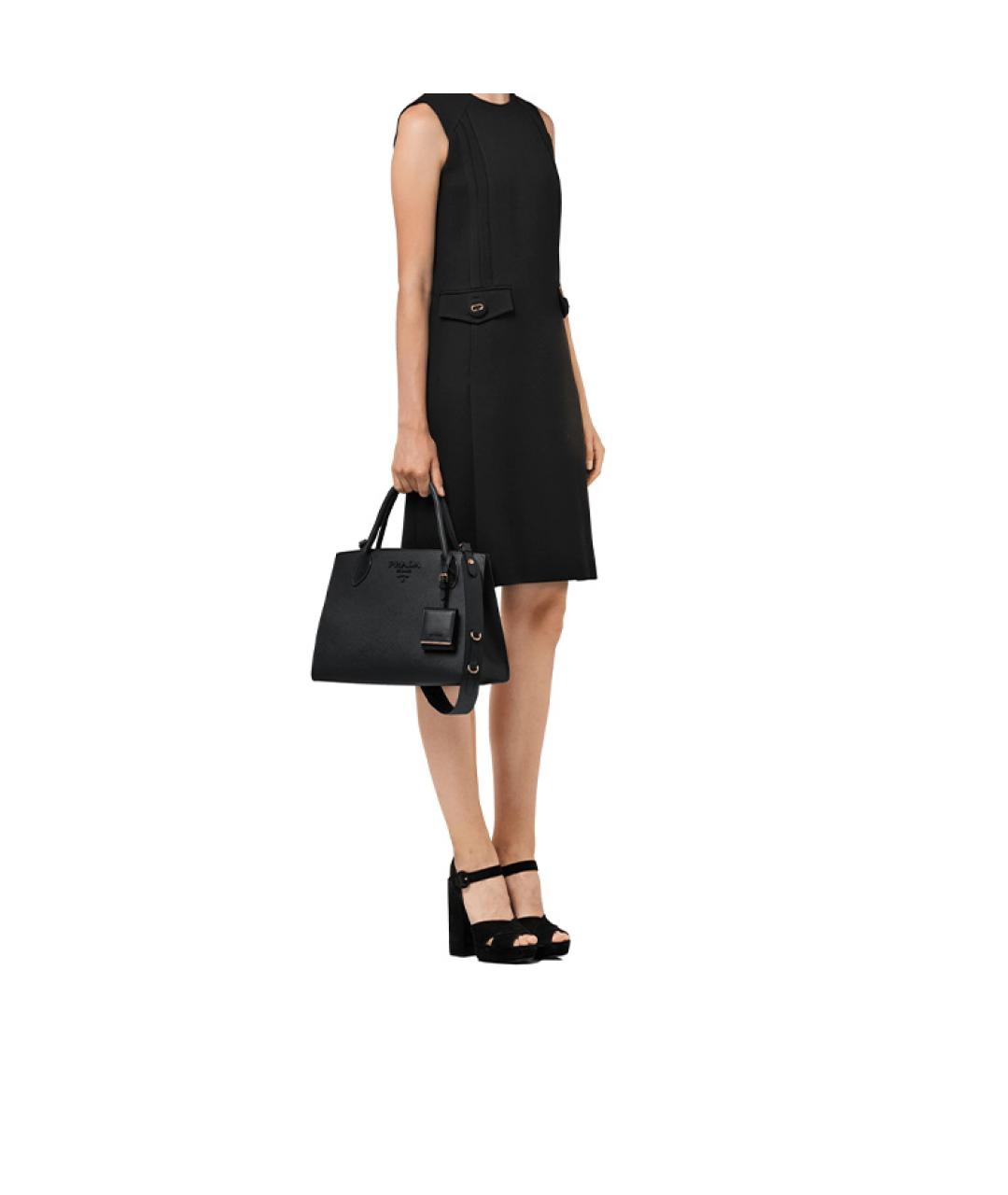 PRADA Черная кожаная сумка через плечо, фото 6