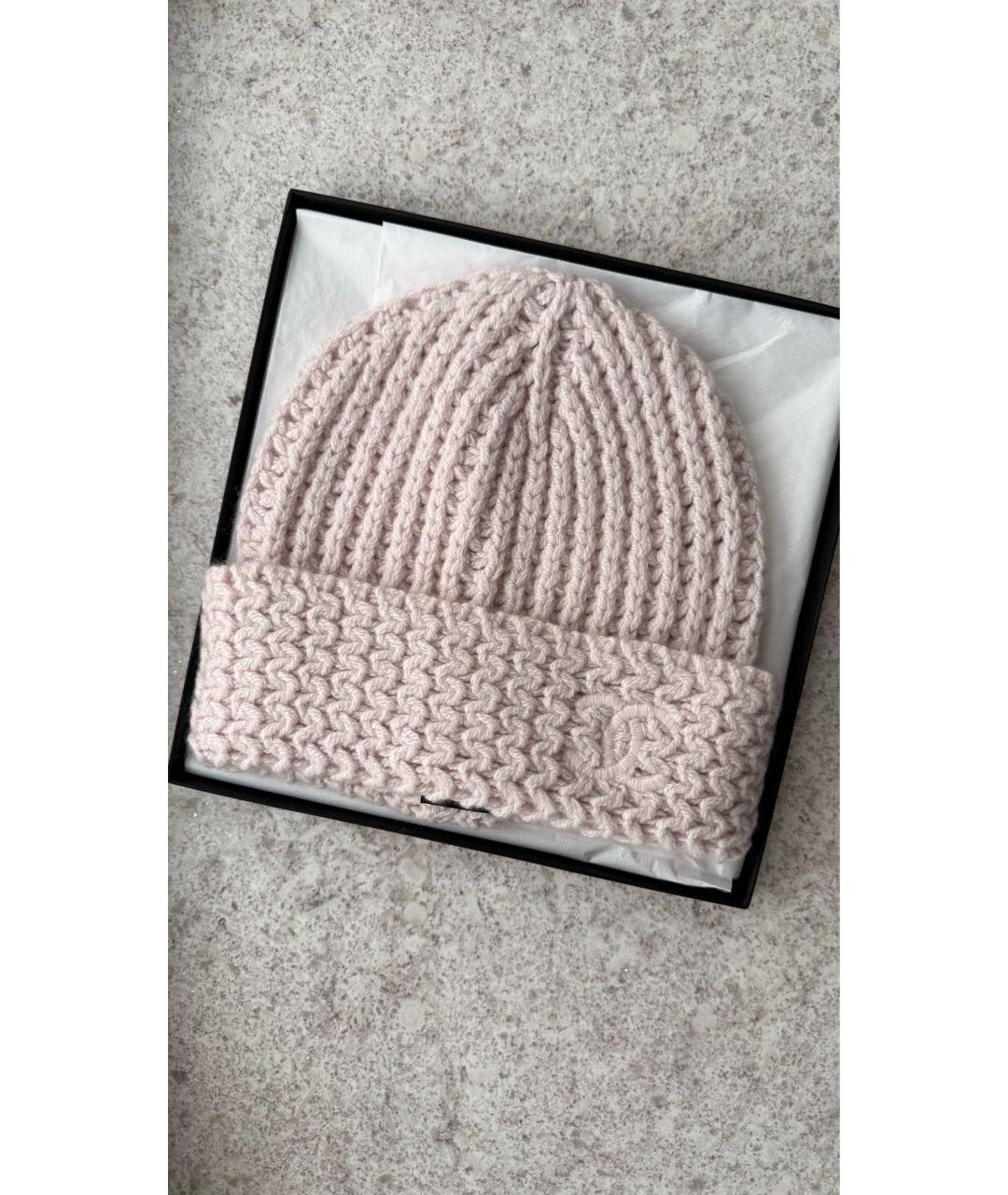 CHANEL Розовая шапка, фото 3