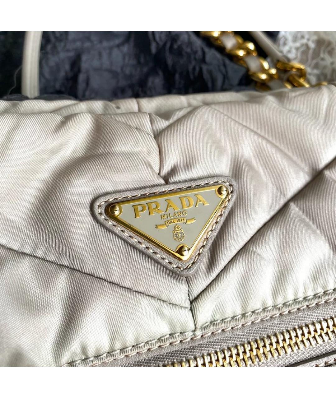 PRADA Серая синтетическая сумка тоут, фото 4