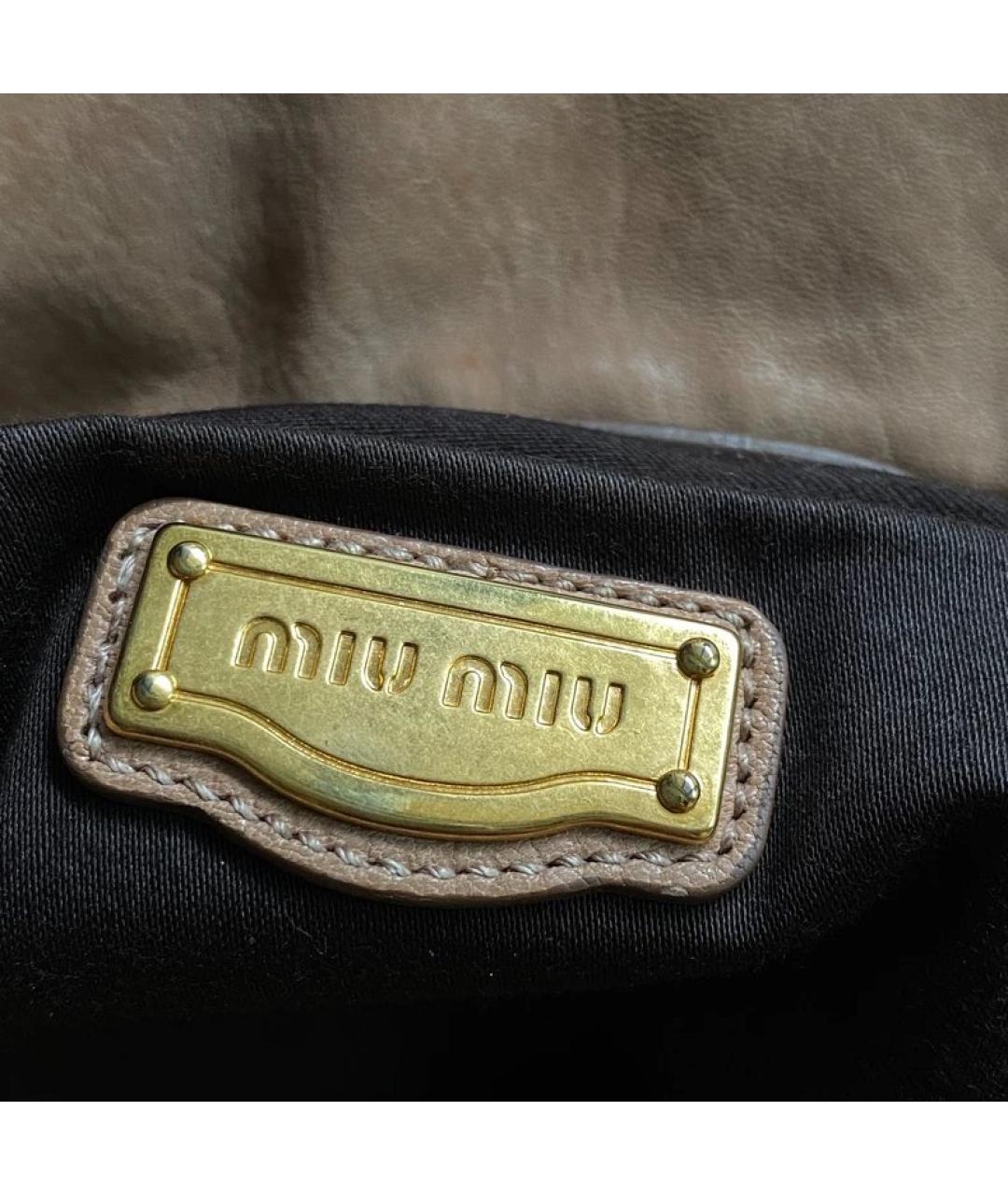 MIU MIU Коричневая кожаная сумка через плечо, фото 5