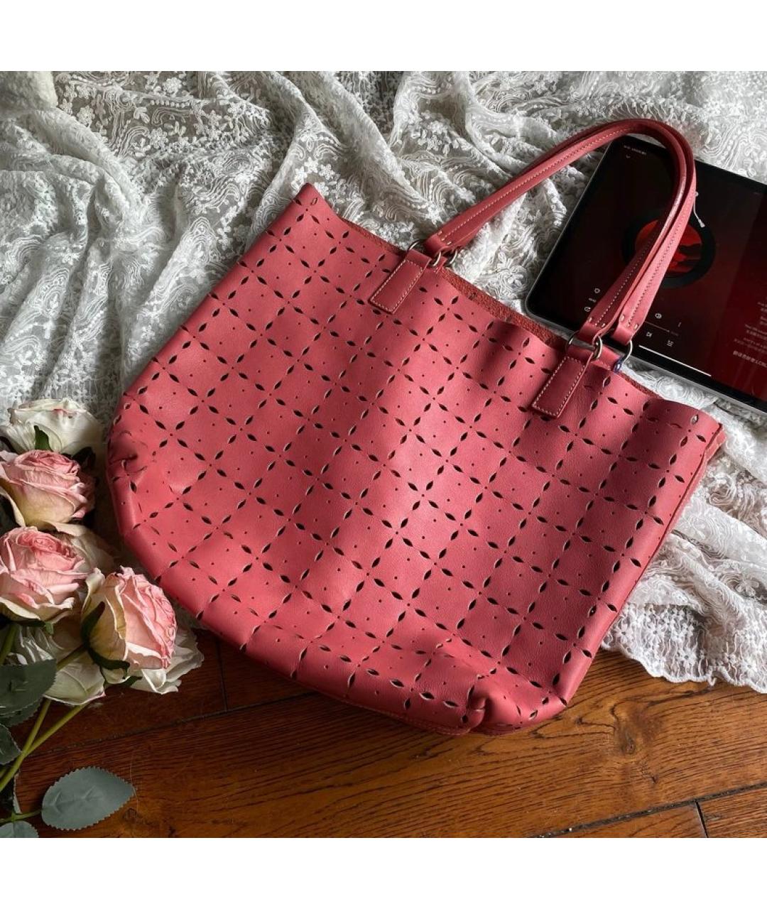 MIU MIU Коралловая кожаная сумка тоут, фото 6