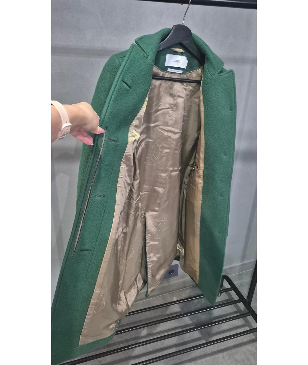 CLOSED Зеленые шерстяное пальто, фото 9