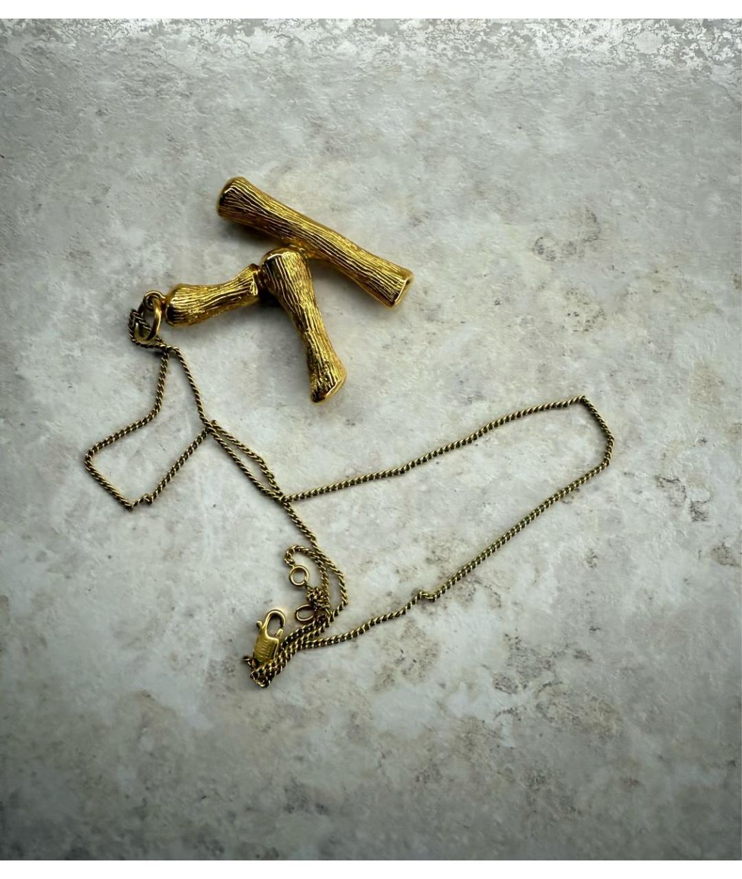 CELINE Золотое латунное колье, фото 4