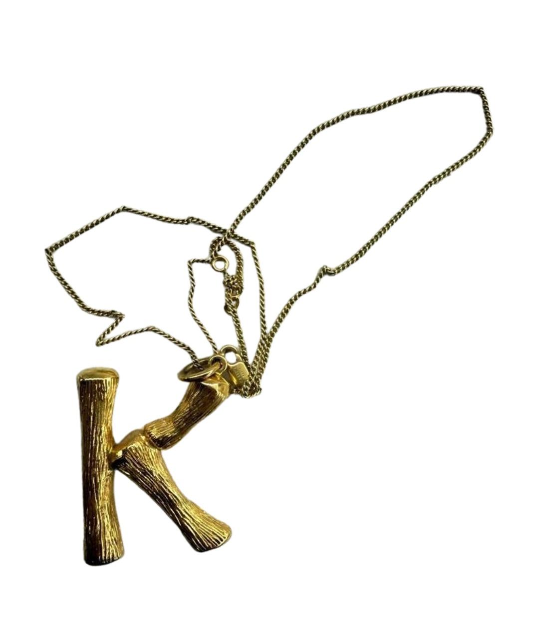 CELINE Золотое латунное колье, фото 1