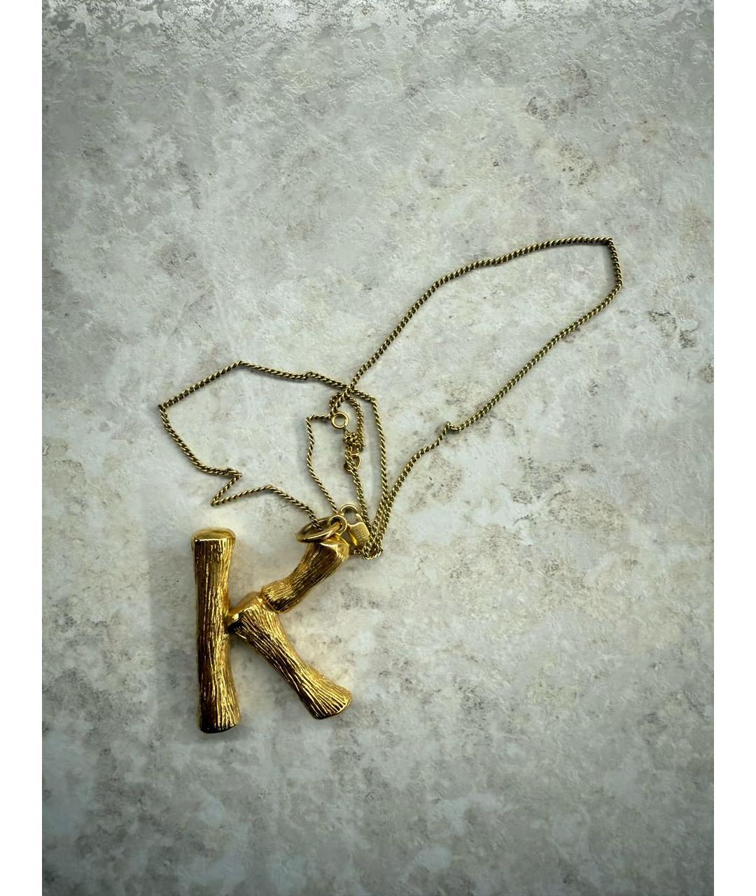 CELINE Золотое латунное колье, фото 5