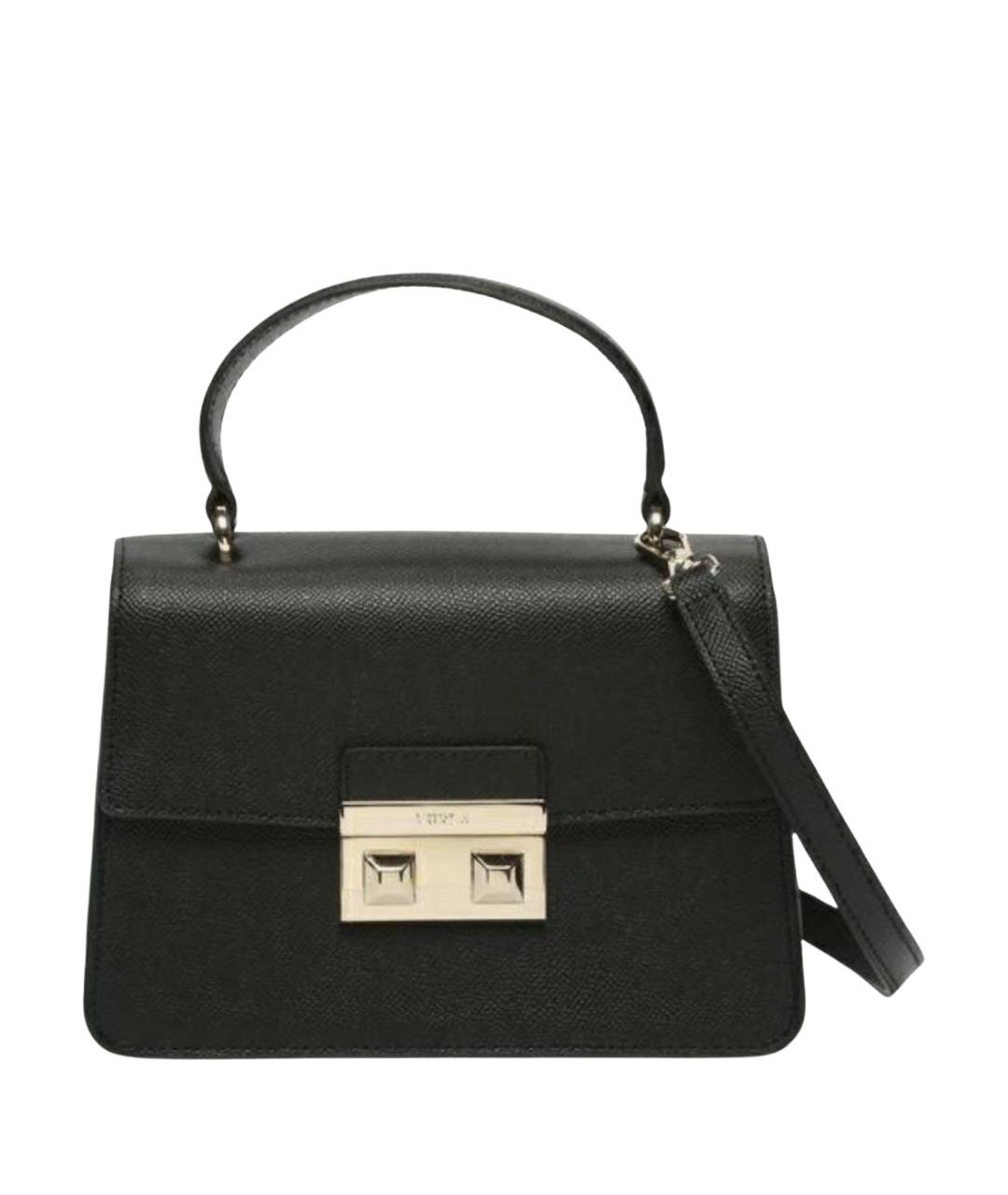 FURLA Черная кожаная сумка с короткими ручками, фото 1