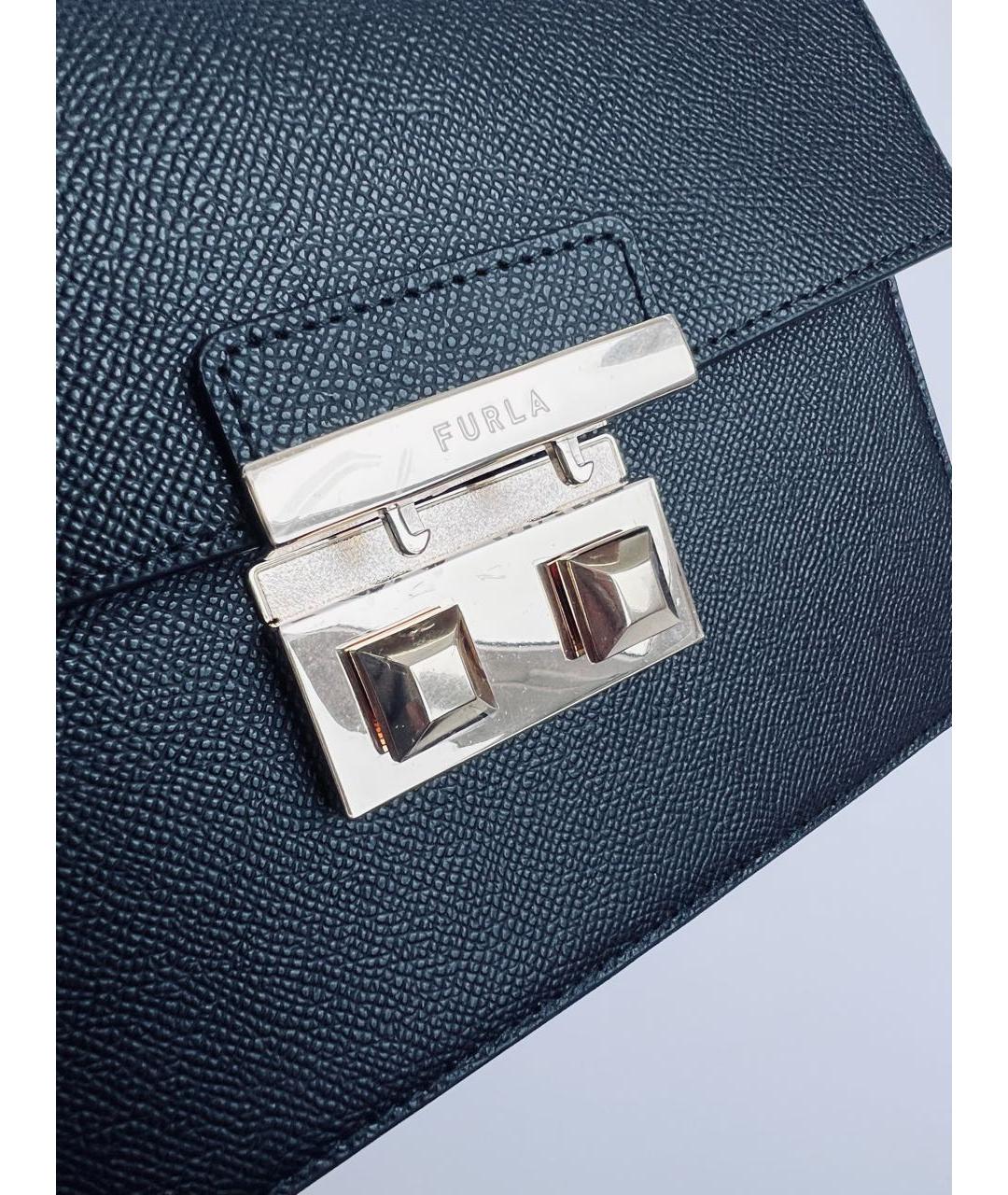 FURLA Черная кожаная сумка с короткими ручками, фото 8