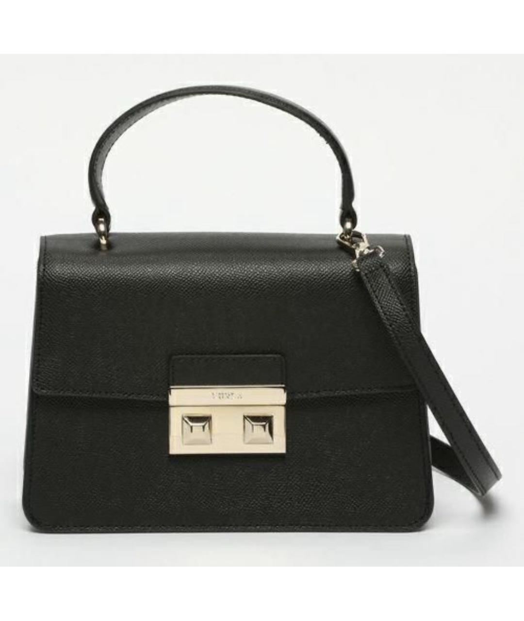 FURLA Черная кожаная сумка с короткими ручками, фото 9