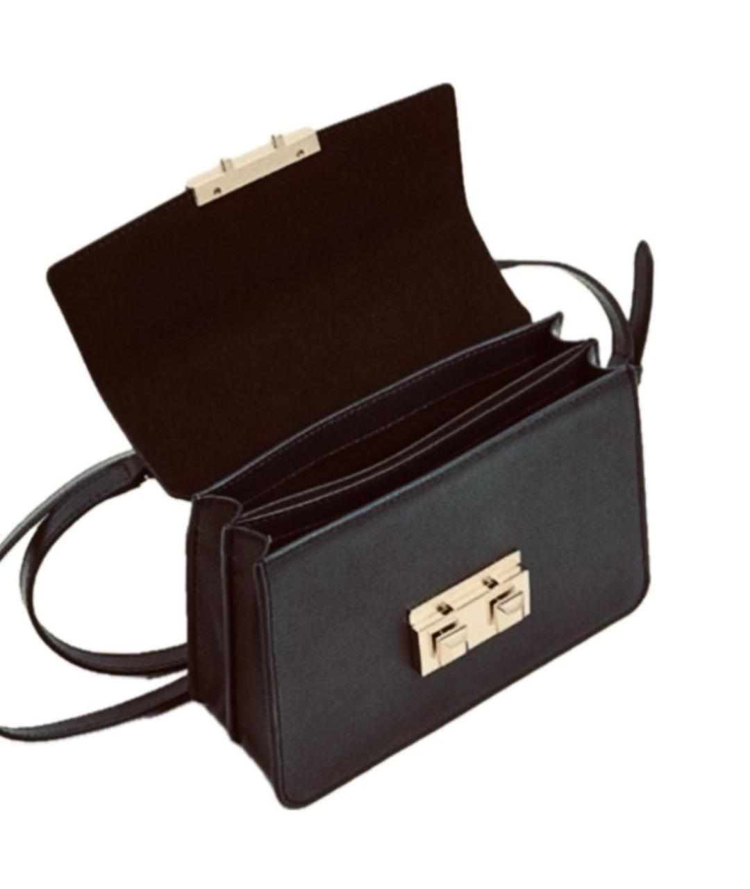 FURLA Черная кожаная сумка с короткими ручками, фото 2