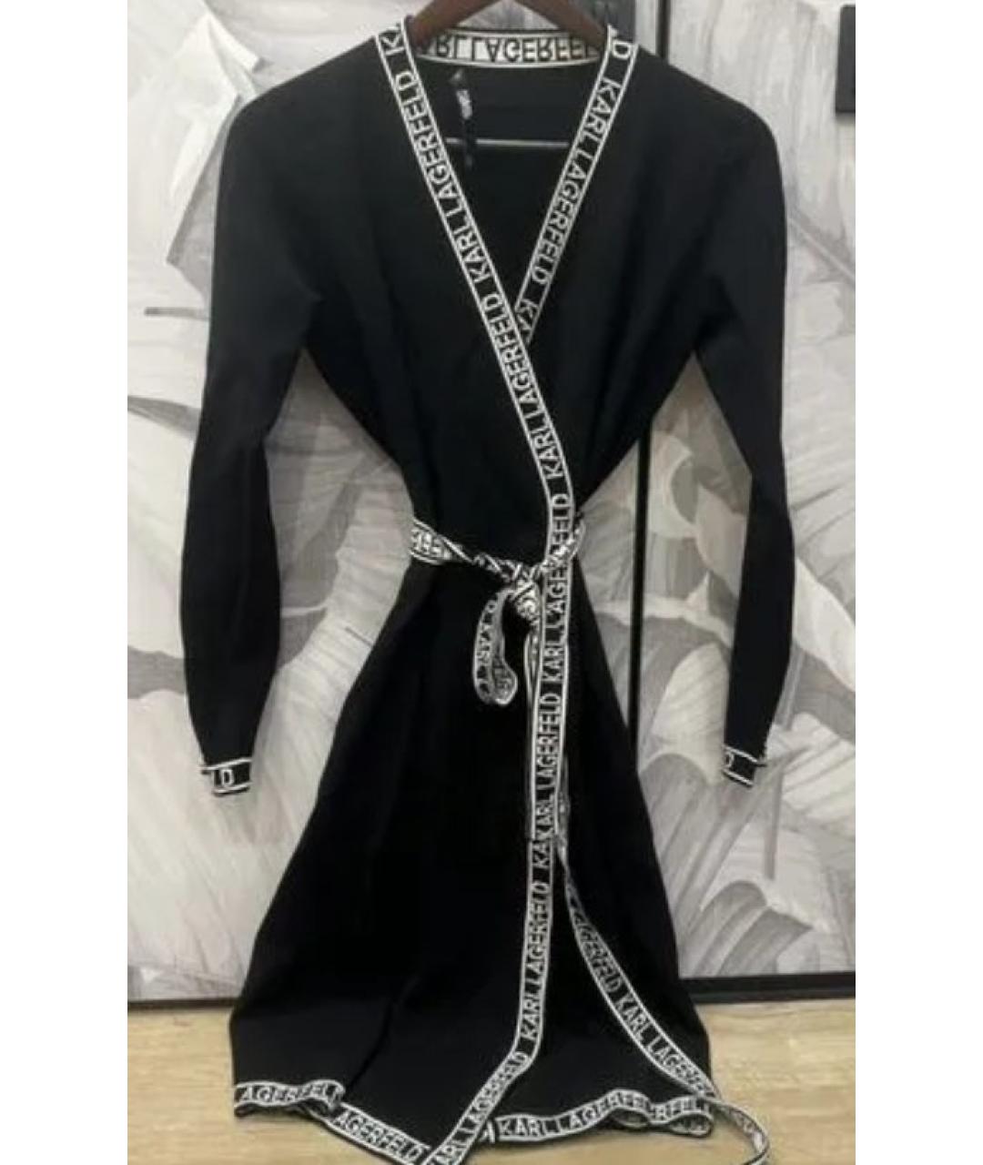 KARL LAGERFELD Черный вискозный кардиган, фото 2