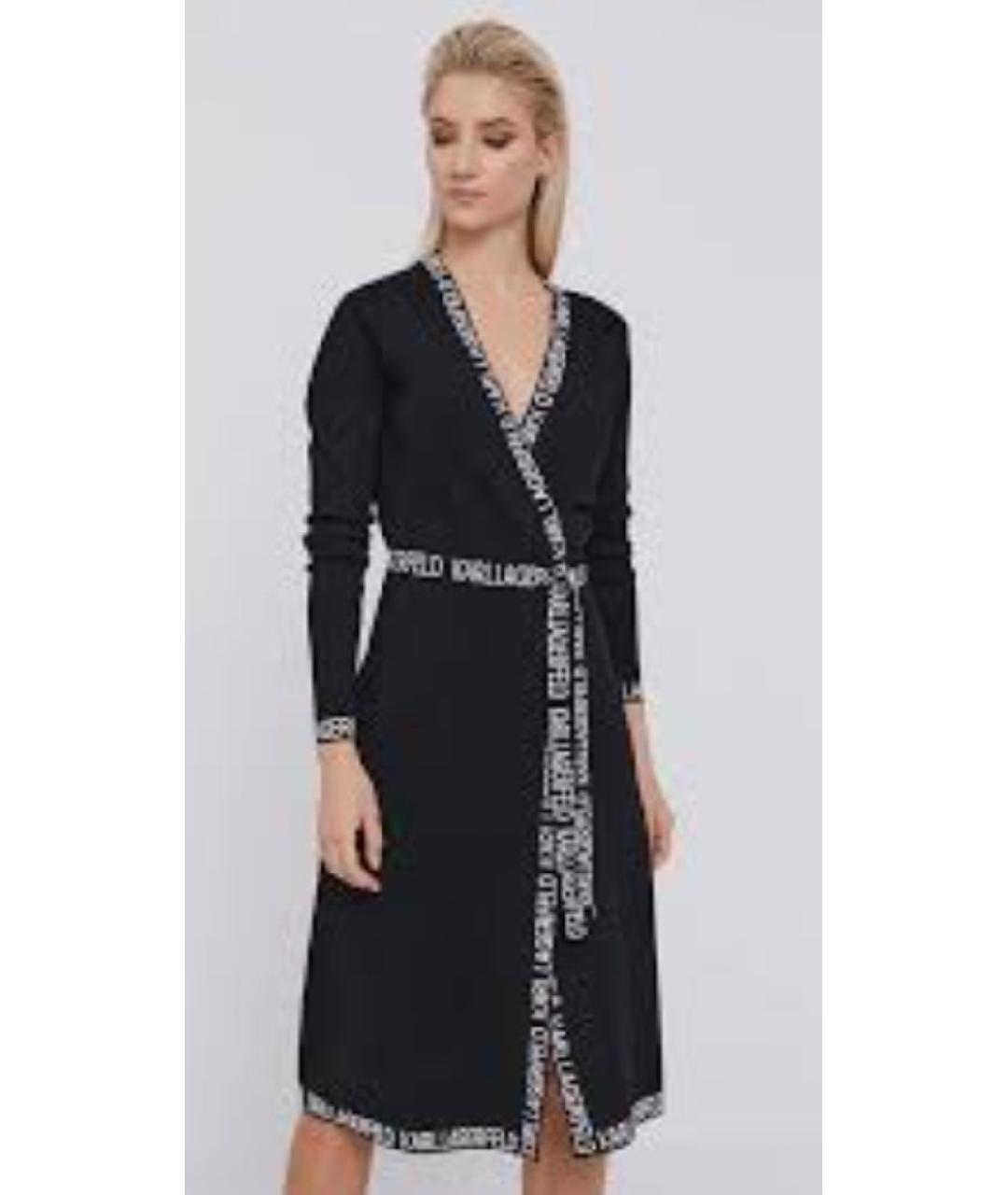 KARL LAGERFELD Черный вискозный кардиган, фото 4