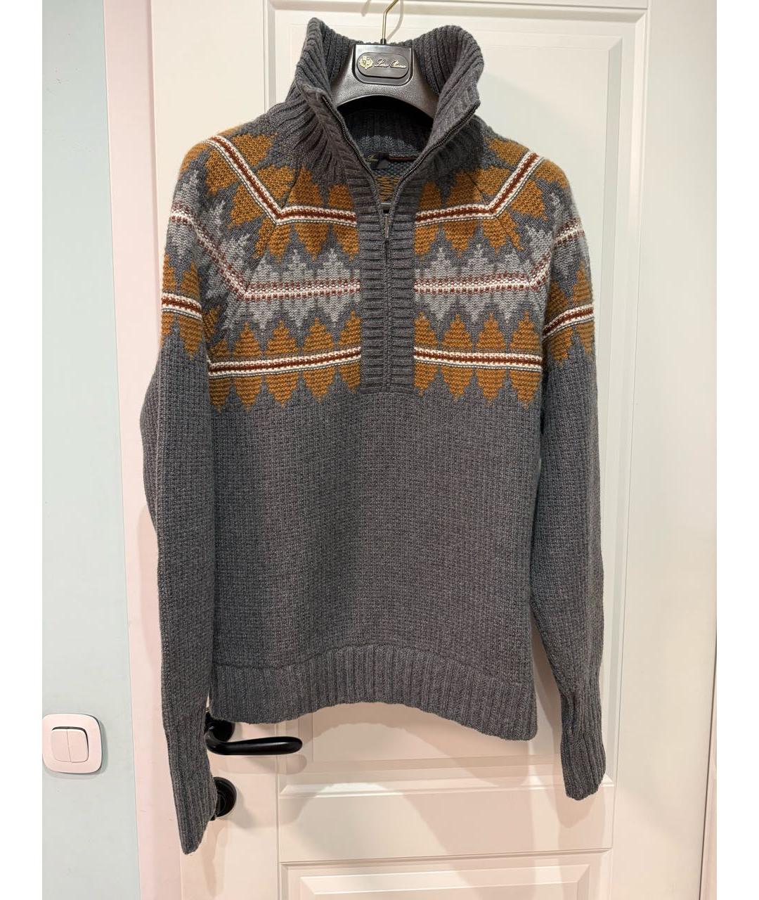 LORO PIANA Серый кашемировый джемпер / свитер, фото 4