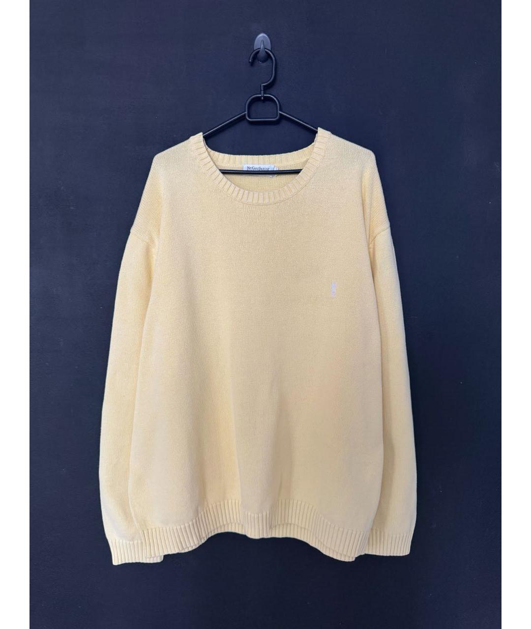 SAINT LAURENT Желтый хлопковый джемпер / свитер, фото 8