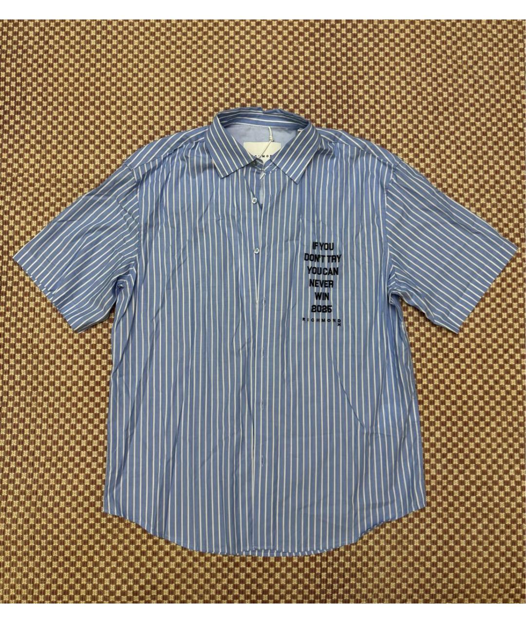 JOHN RICHMOND Голубая хлопковая кэжуал рубашка, фото 8