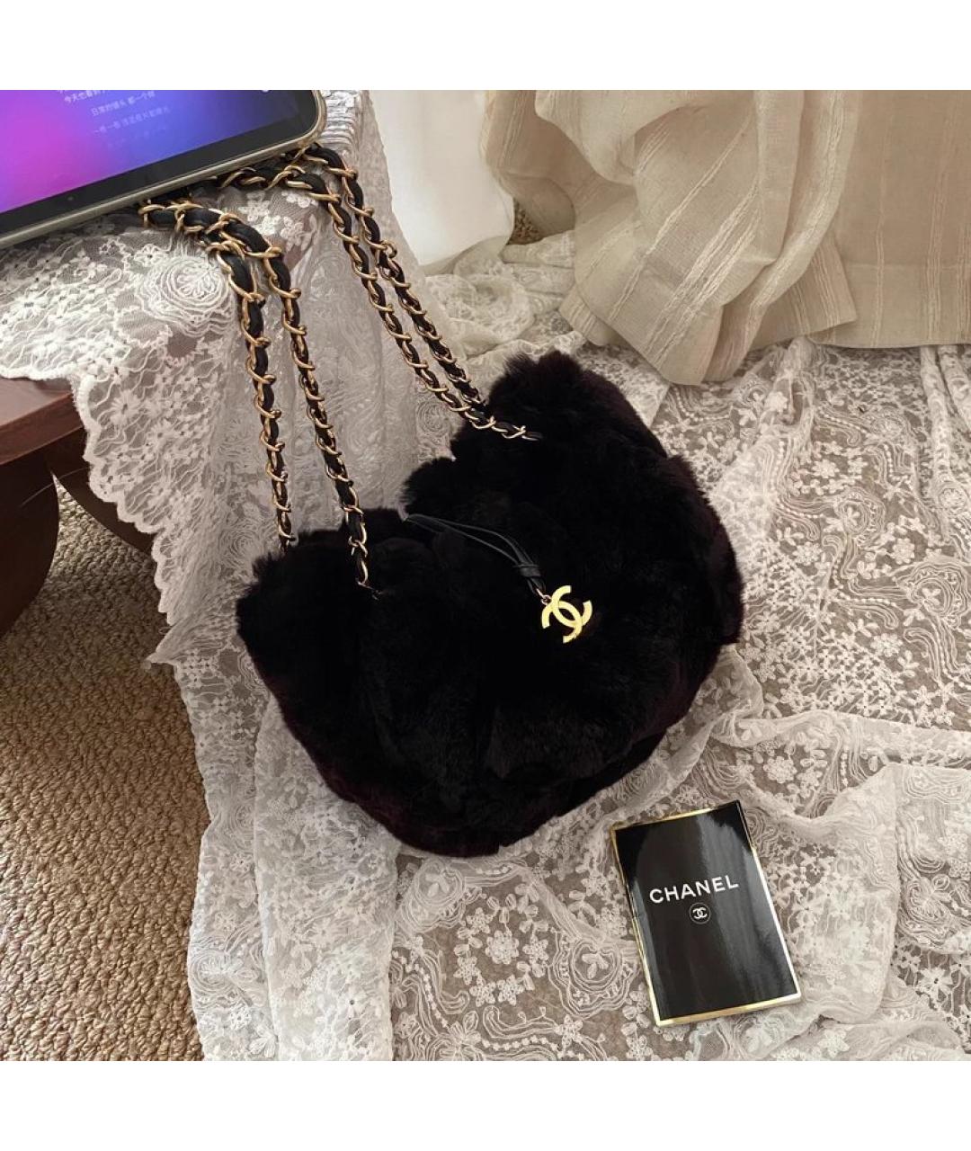 CHANEL Коричневая меховая сумка через плечо, фото 8