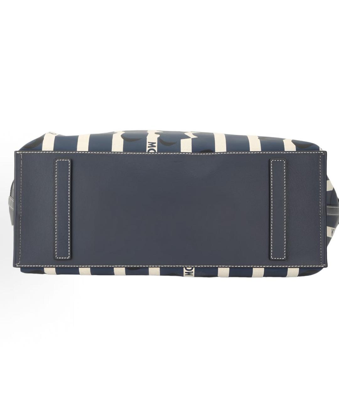 MCM Темно-синяя сумка тоут, фото 4