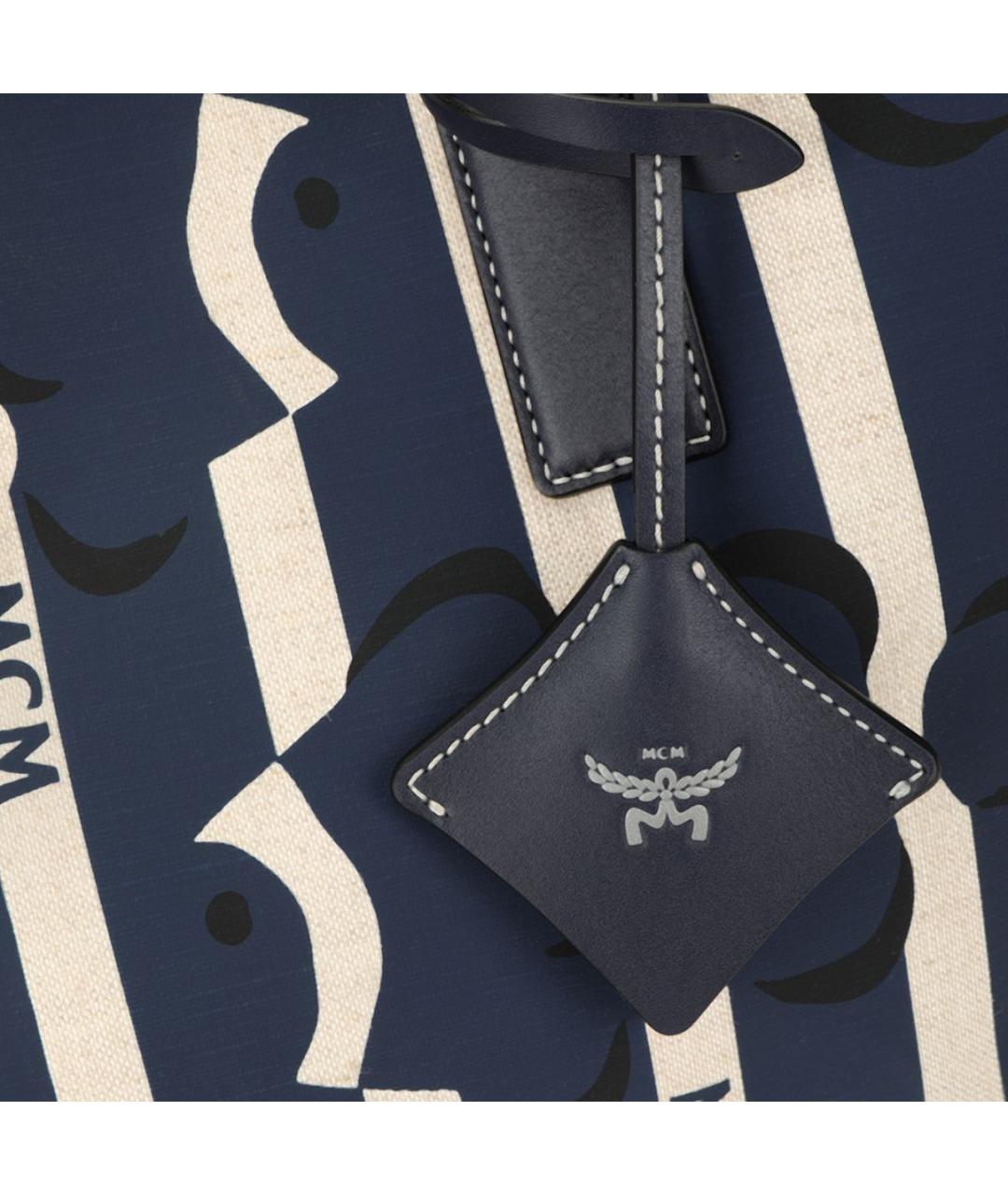 MCM Темно-синяя сумка тоут, фото 5