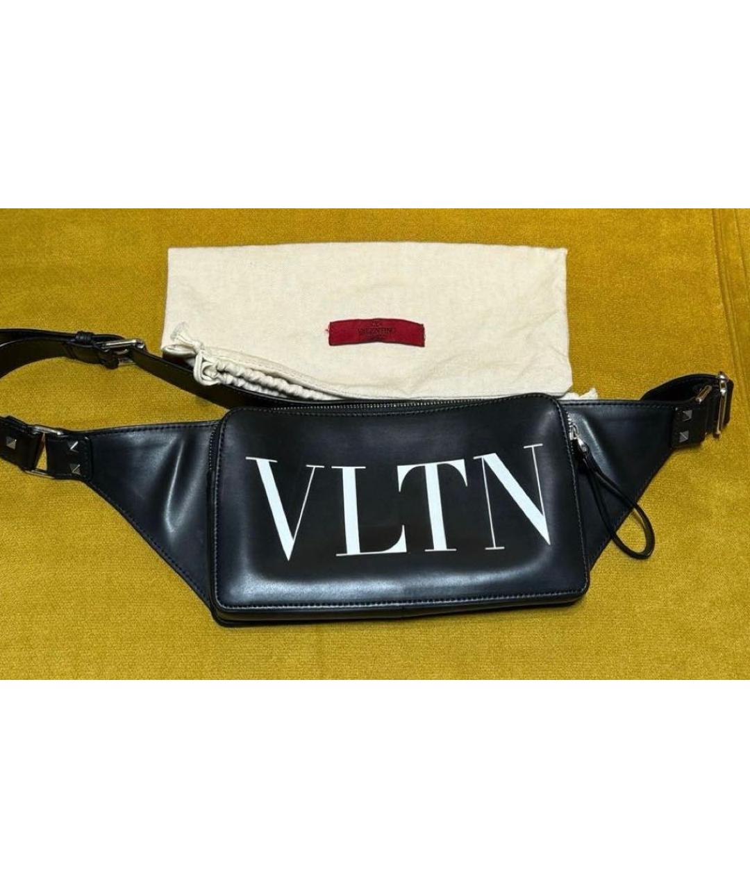 VALENTINO Черная кожаная поясная сумка, фото 4