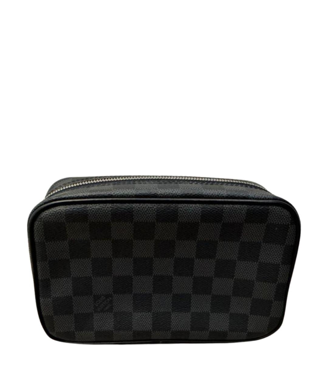 LOUIS VUITTON Черная кожаная барсетка, фото 1