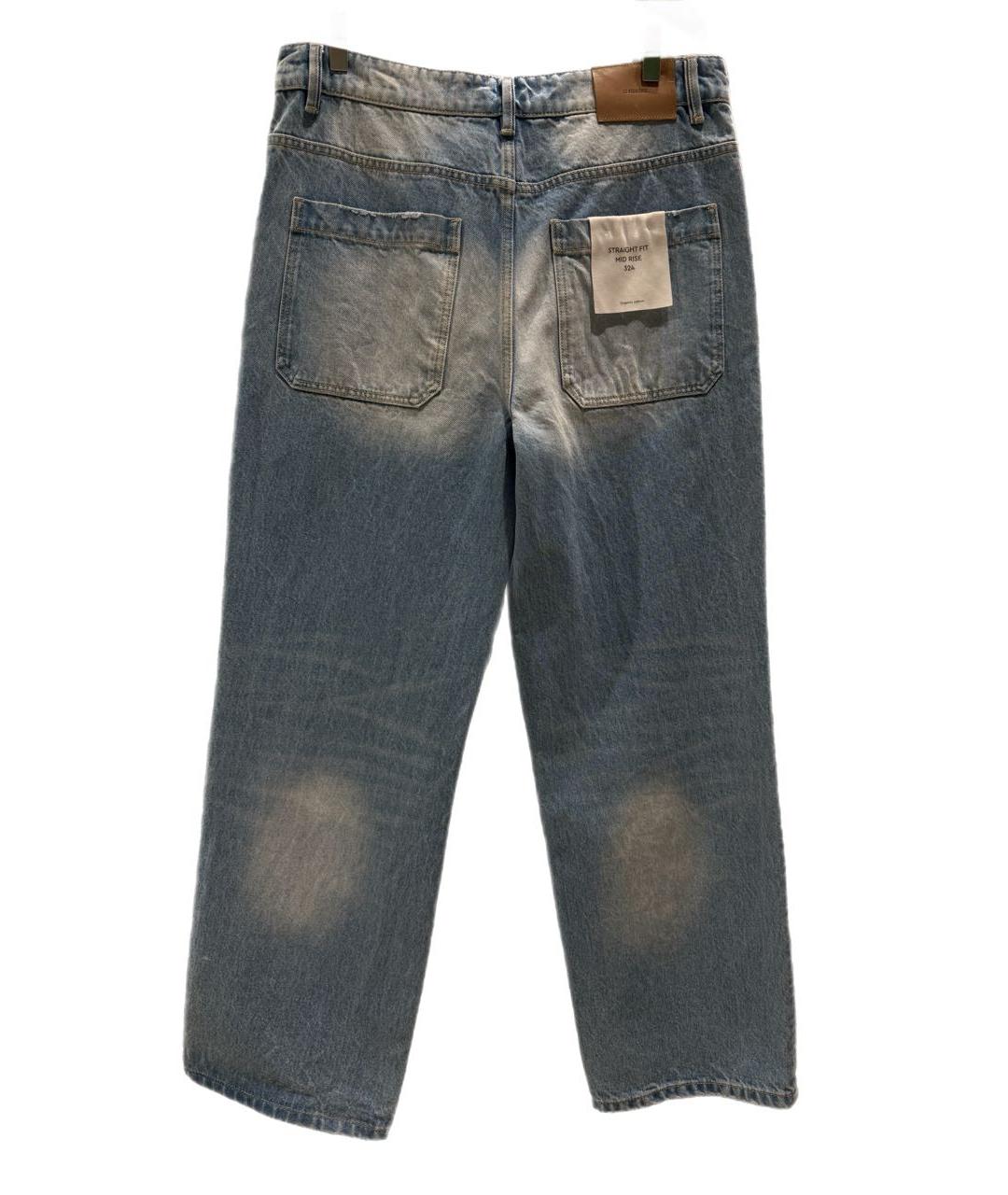 12 STOREEZ Голубые хлопковые прямые джинсы, фото 2