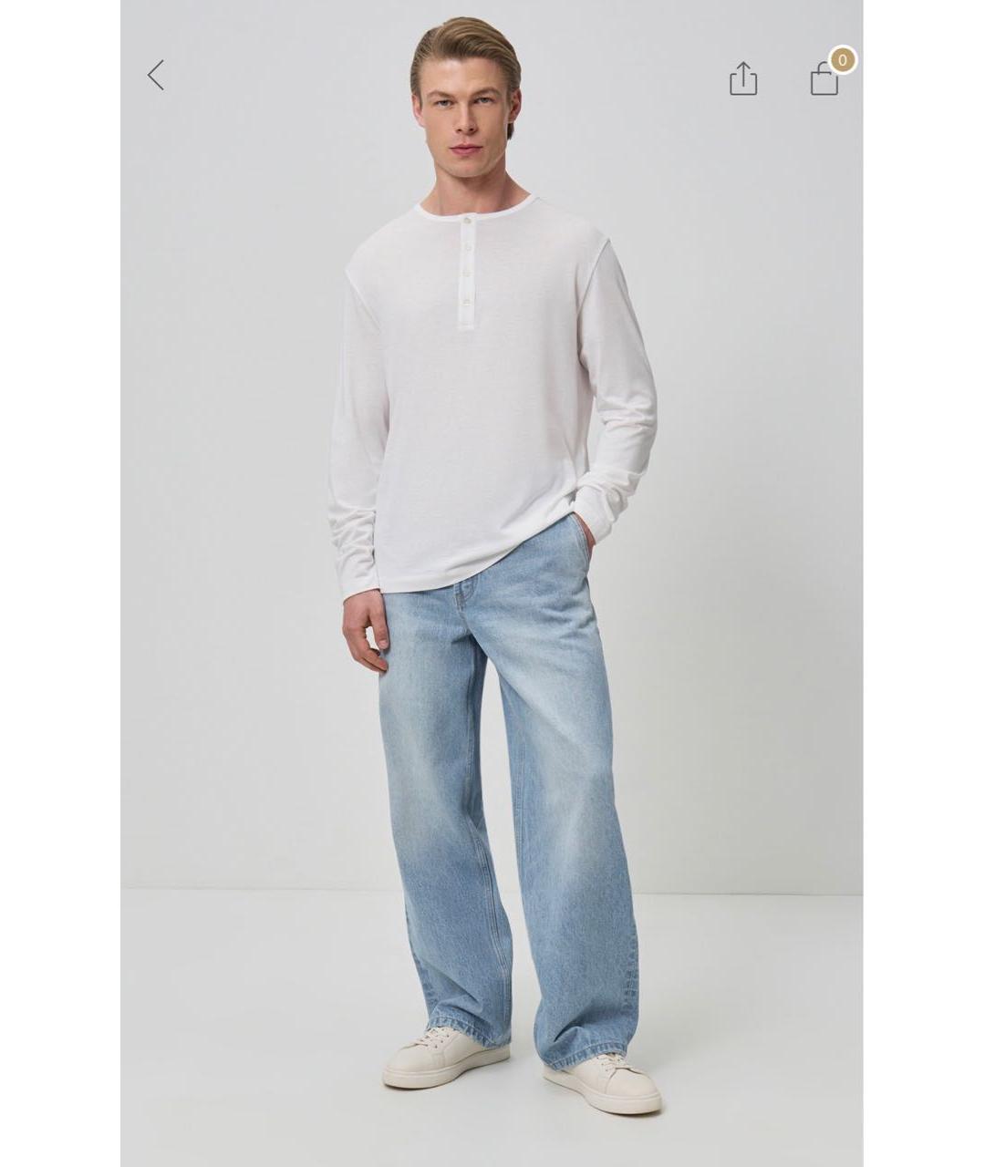 12 STOREEZ Голубые хлопковые прямые джинсы, фото 3