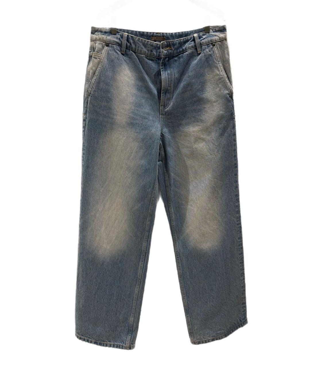 12 STOREEZ Голубые хлопковые прямые джинсы, фото 1