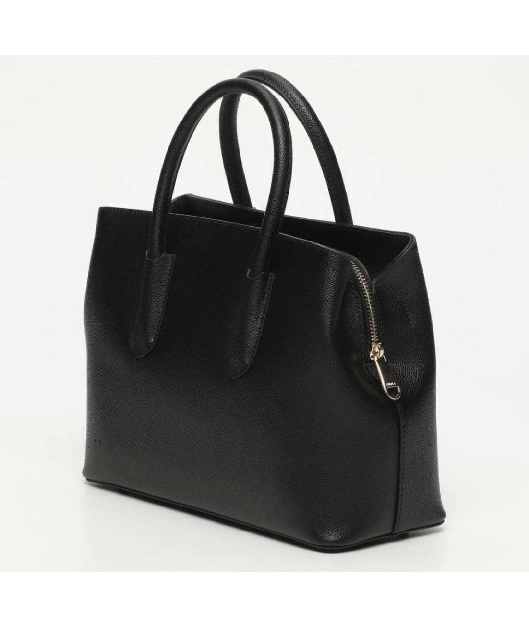 FURLA Черная кожаная сумка с короткими ручками, фото 2