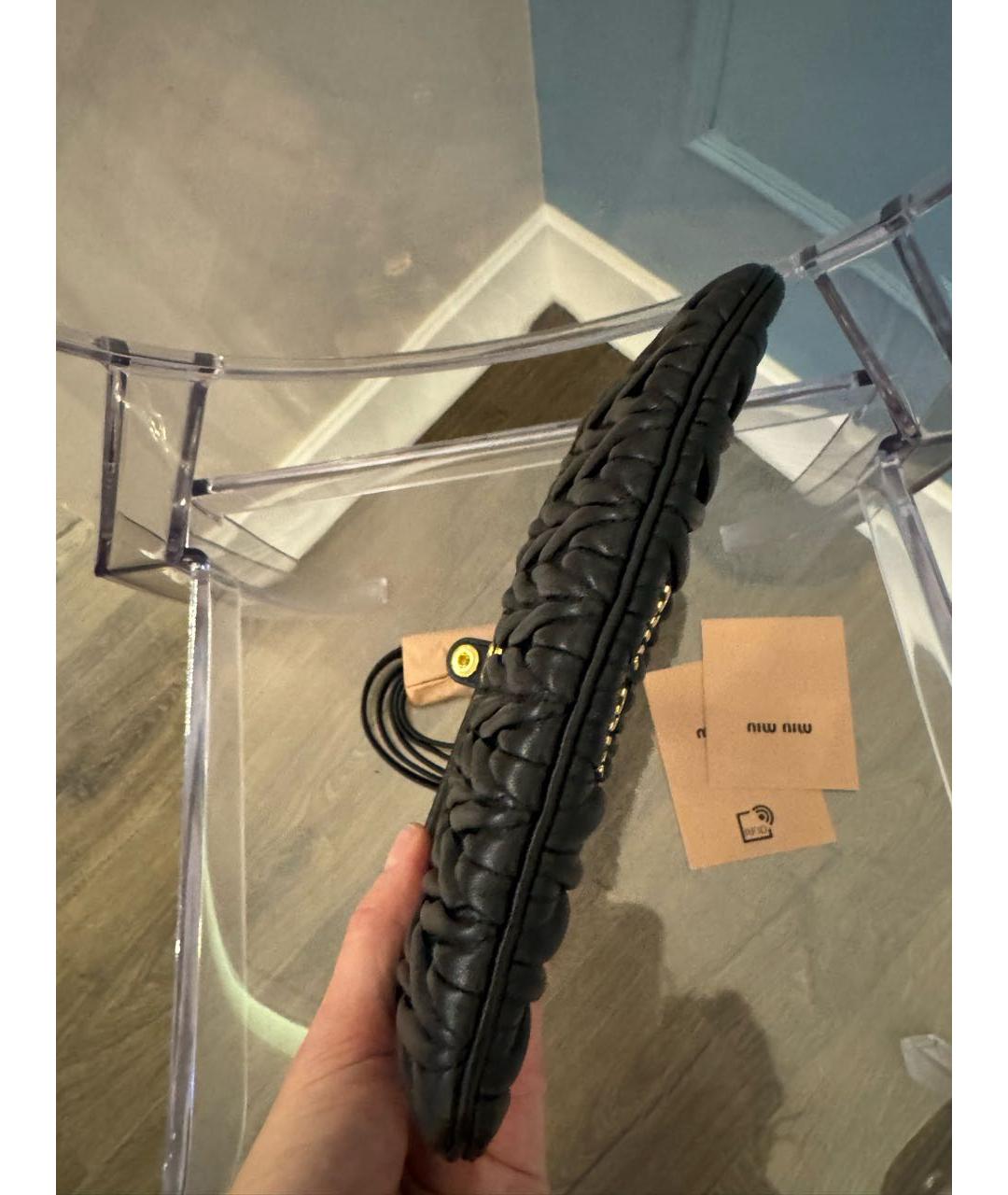 MIU MIU Черная кожаная сумка через плечо, фото 8